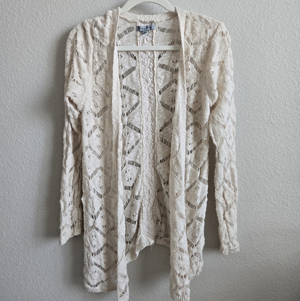 Crochet style open cardigan